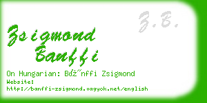 zsigmond banffi business card